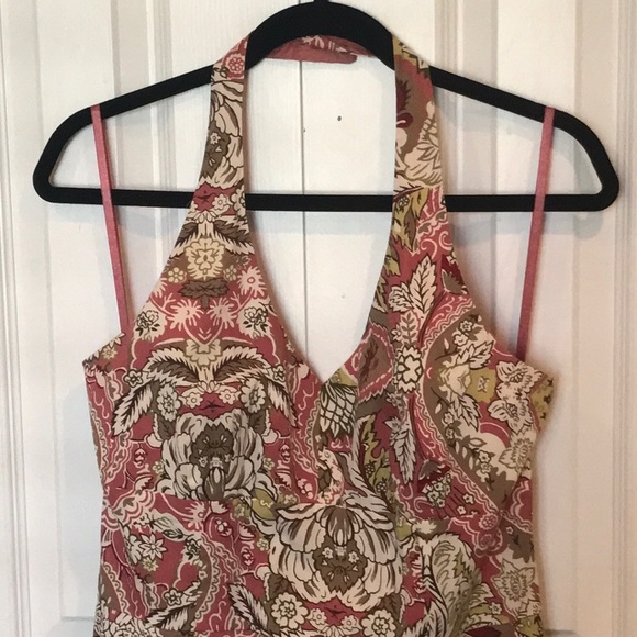 Ann Taylor Boho Floral Halter Dress Size 10 - Picture 3 of 11